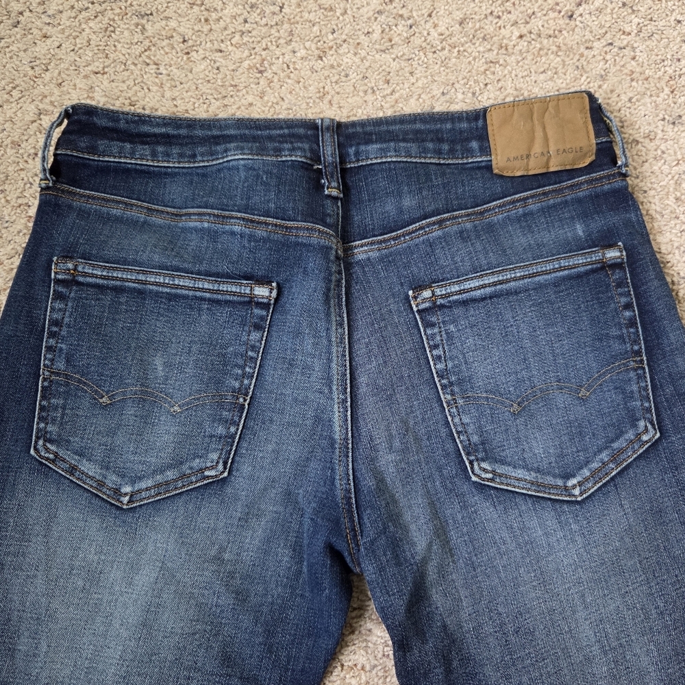 American Eagle Outfitters Mens Dark Blue Athletic/Straight Jeans